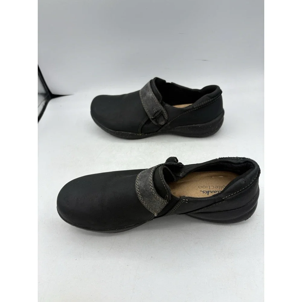 Clarks Collection Shoes Womens Size 8.5 M Comfort Roseville Dot Loafer Black